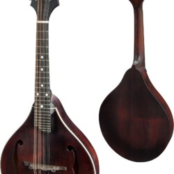Neck Material:Maple Fingerboard:Ebony Fingerboard Radius:12" Nut:Bone 1-3/32" Fretwire:23 Jescar FW37053 Scale Length:13 7/8" Body Style:A-Style w/ F-Hole Body Dimensions:26 11/16" x 10" x 1 7/8" Body Top:Solid Spruce Body Back/Sides:Solid Maple Truss Rod:Single Acting Binding:Top Binding Material:Ivoroid Logo:Maple Headstock Inlay:Pearl Dots Side Dot Color:Black Body Finish:Satin Finish Neck/Headstock Finish:Satin Finish